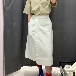 Uniqlo Women Wrap Skirt 433277, White, Size XS / 24"